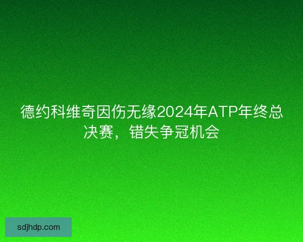 德约科维奇因伤无缘2024年ATP年终总决赛，错失争冠机会
