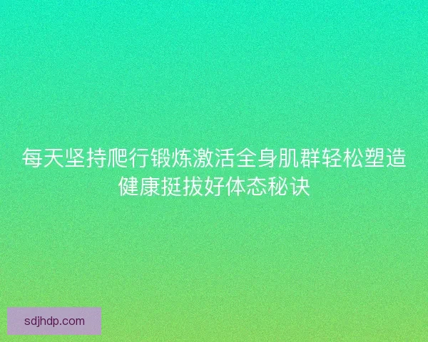 每天坚持爬行锻炼激活全身肌群轻松塑造健康挺拔好体态秘诀